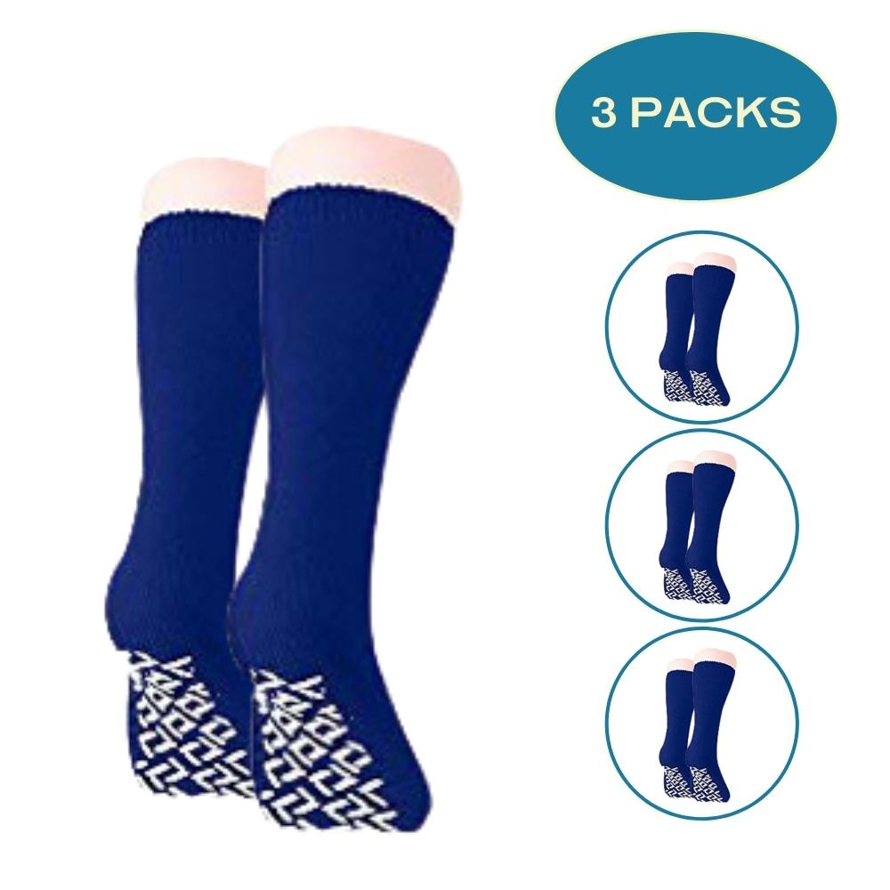 3 pack Ankle Length Non Skid Slipper Socks (12 Colors)