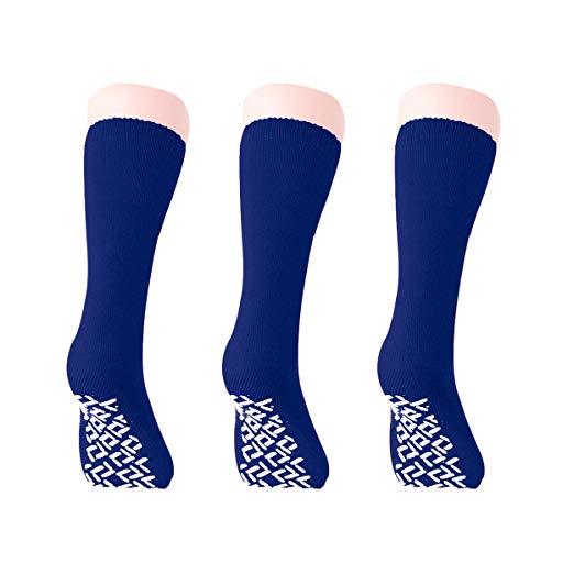 Personal Touch Non Skid Hospital Slipper Socks with Gripper  Bottoms, Mid Calf, (5 Pairs Men's Colors) : Clothing, Shoes & Jewelry