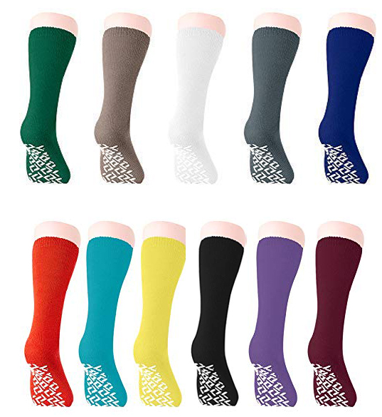 Pack of 3 Mid-Calf length Non Skid Slipper Socks (12 Colors)